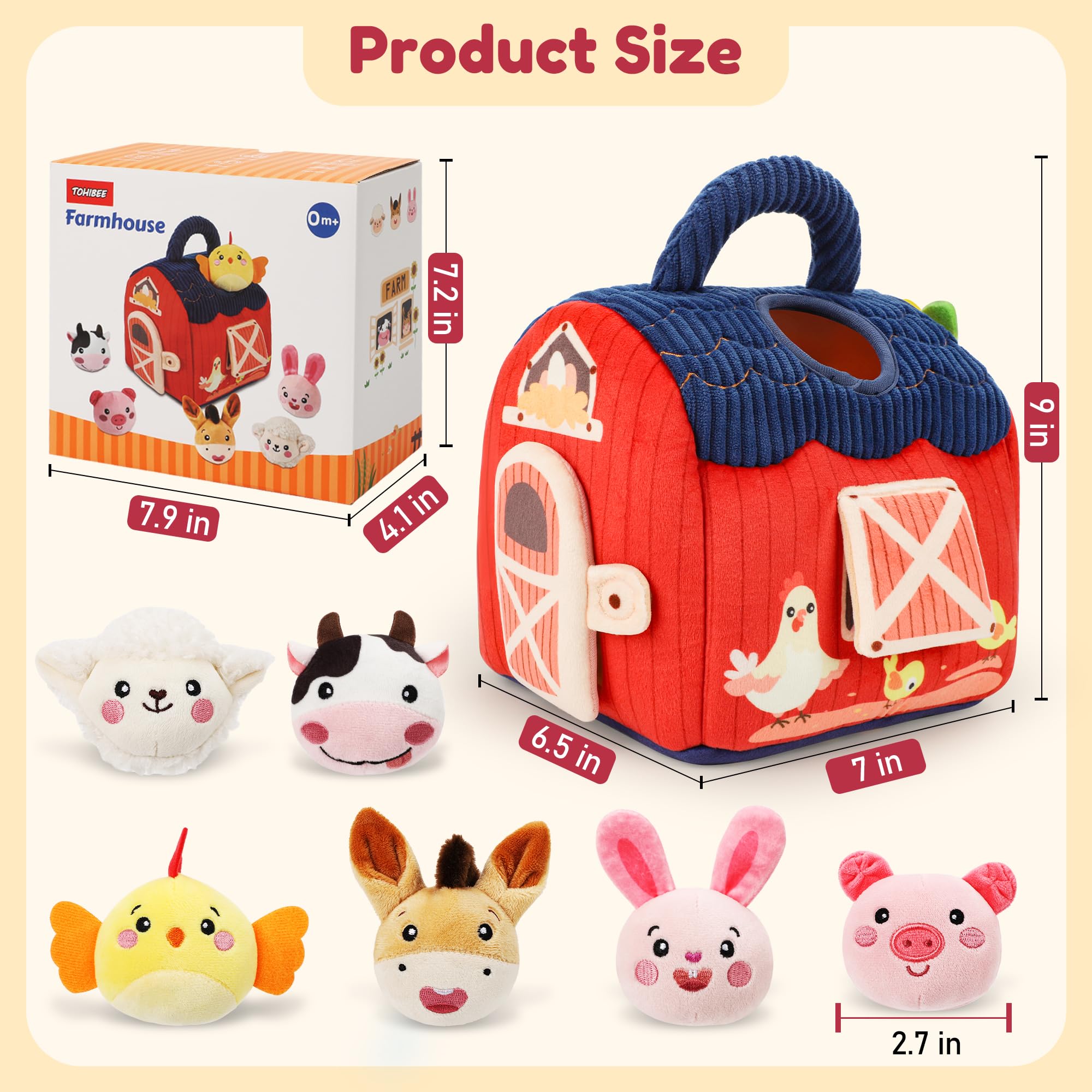 TOHIBEE portable barn with handle for travel play