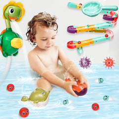 TOHIBEE green turtle shower toy spraying water during bath time