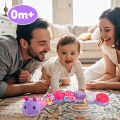 TOHIBEE colorful textured fabrics engage senses and promote focus during tummy time.