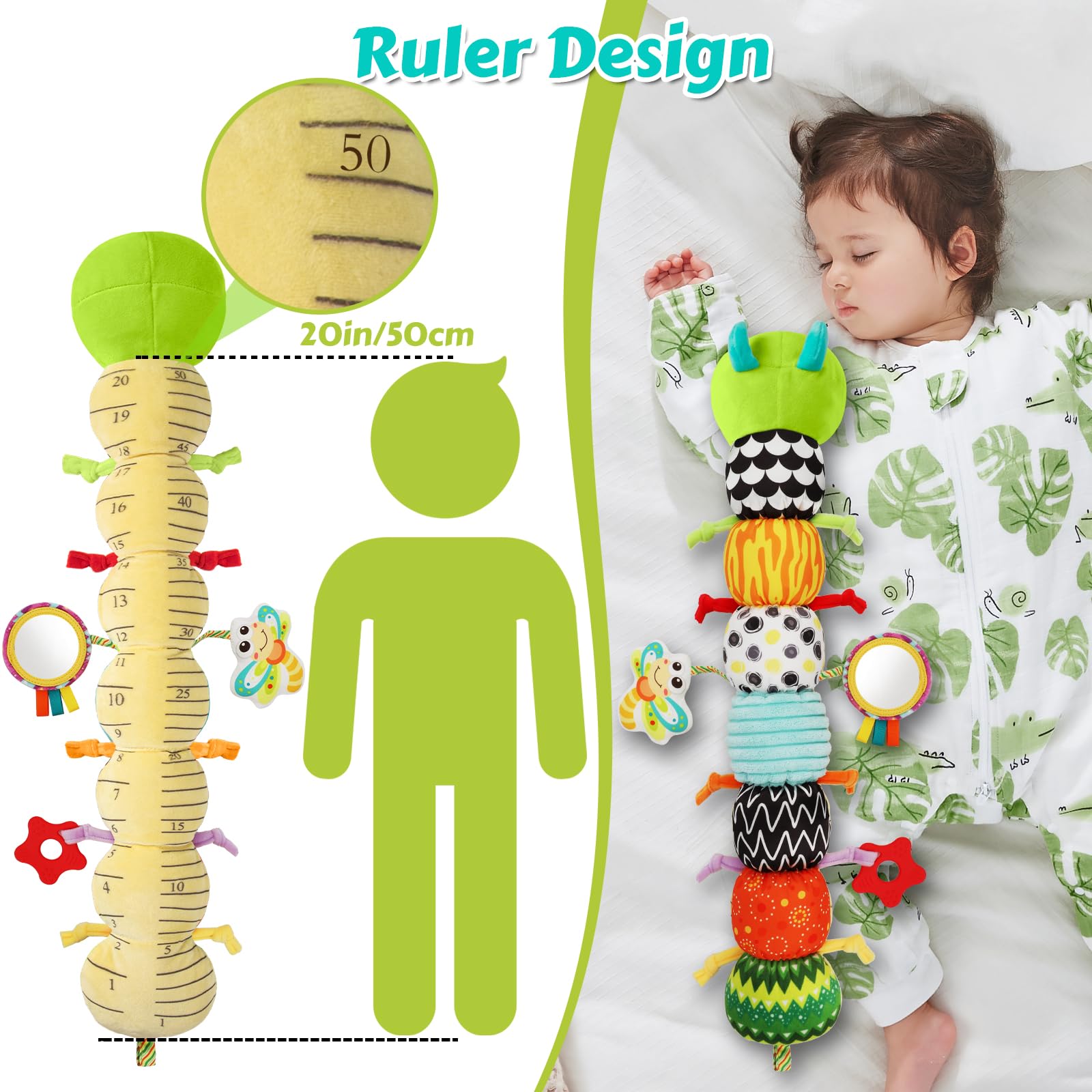 TOHIBEE high-contrast patterns tummy toy supports early visual development.