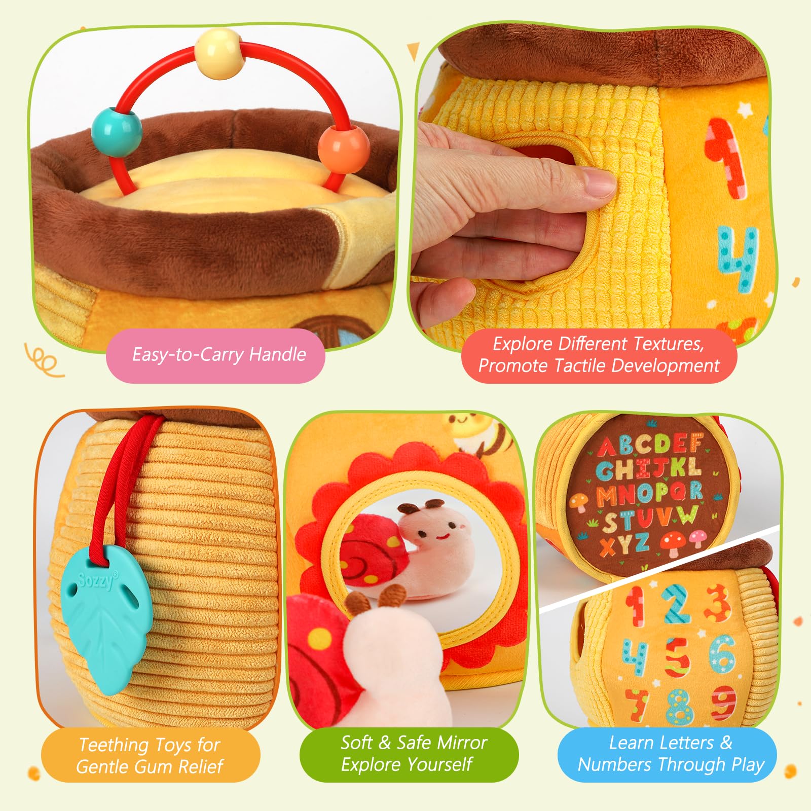 TOHIBEE snail toy with squeaker invites gentle interaction and sound discovery.