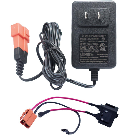 ToiCottage 12V charger with square plug for ride-on toys powers batteries safely.