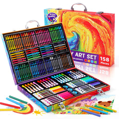 Toidgy 158-piece art set in a portable case for on-the-go creativity.