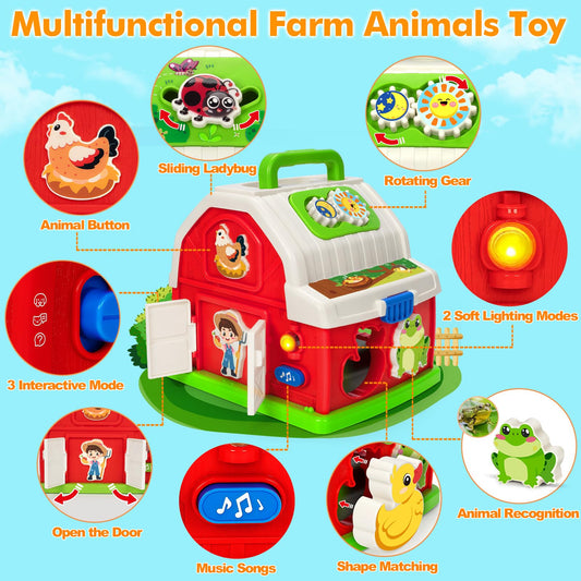 Toidgy farm animals playset with seven sound-making toys.