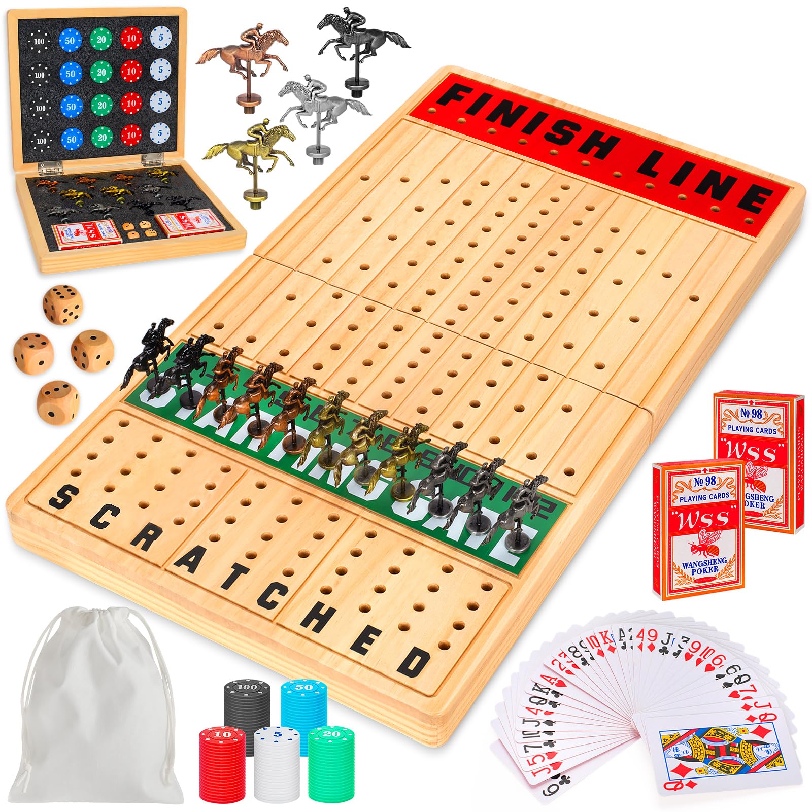 Toidgy horse race board large layout enables dramatic tabletop racing.