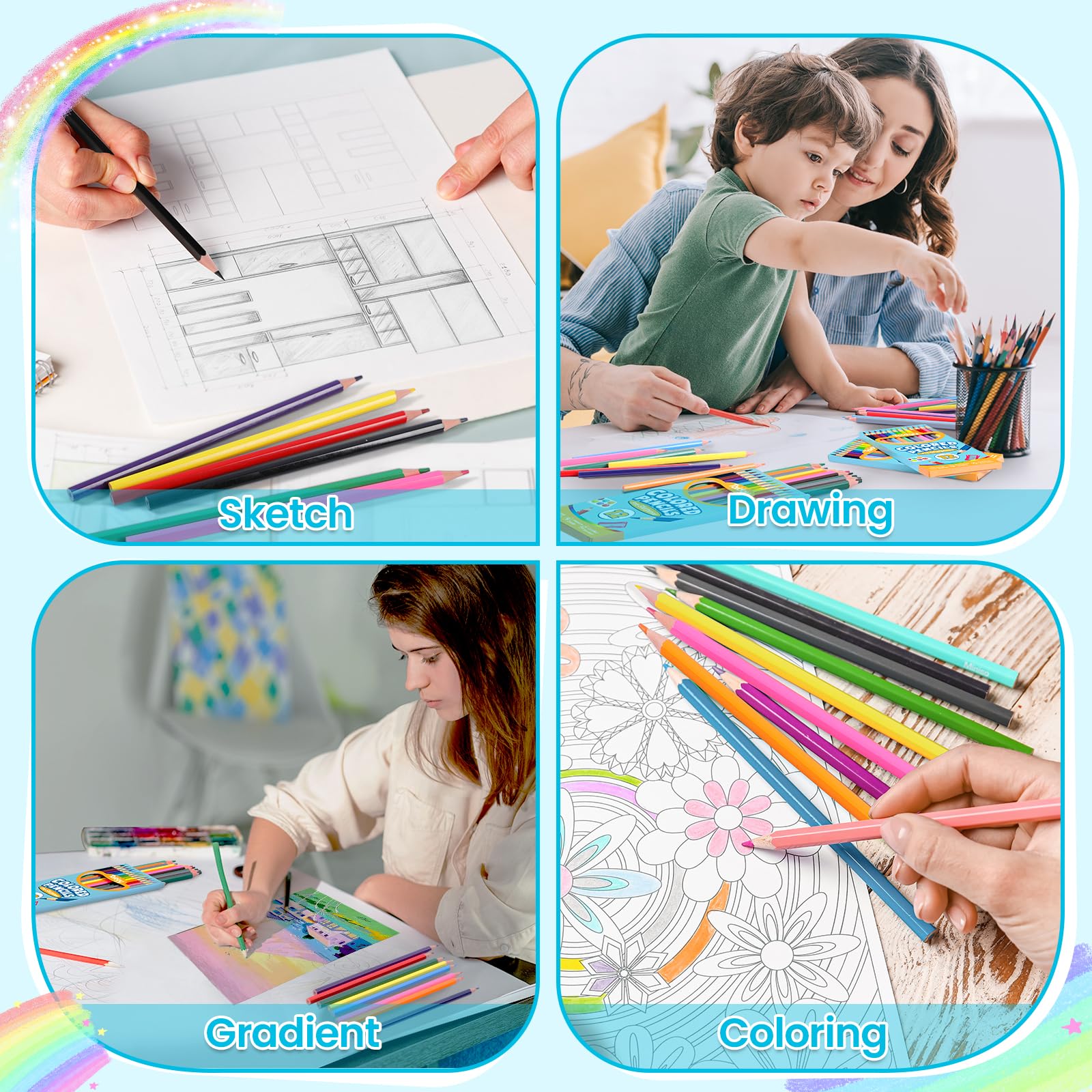 Toidgy kid-friendly art pencils ideal for coloring books and doodling