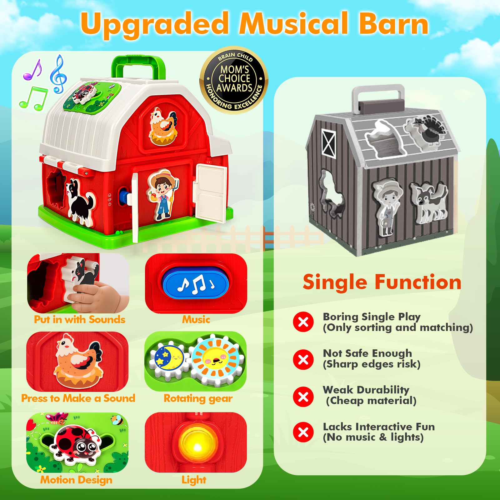 Toidgy Montessori educational toy with three learning modes.