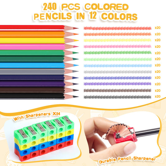 Toidgy pre-sharpened color pencils ready for immediate art activities.
