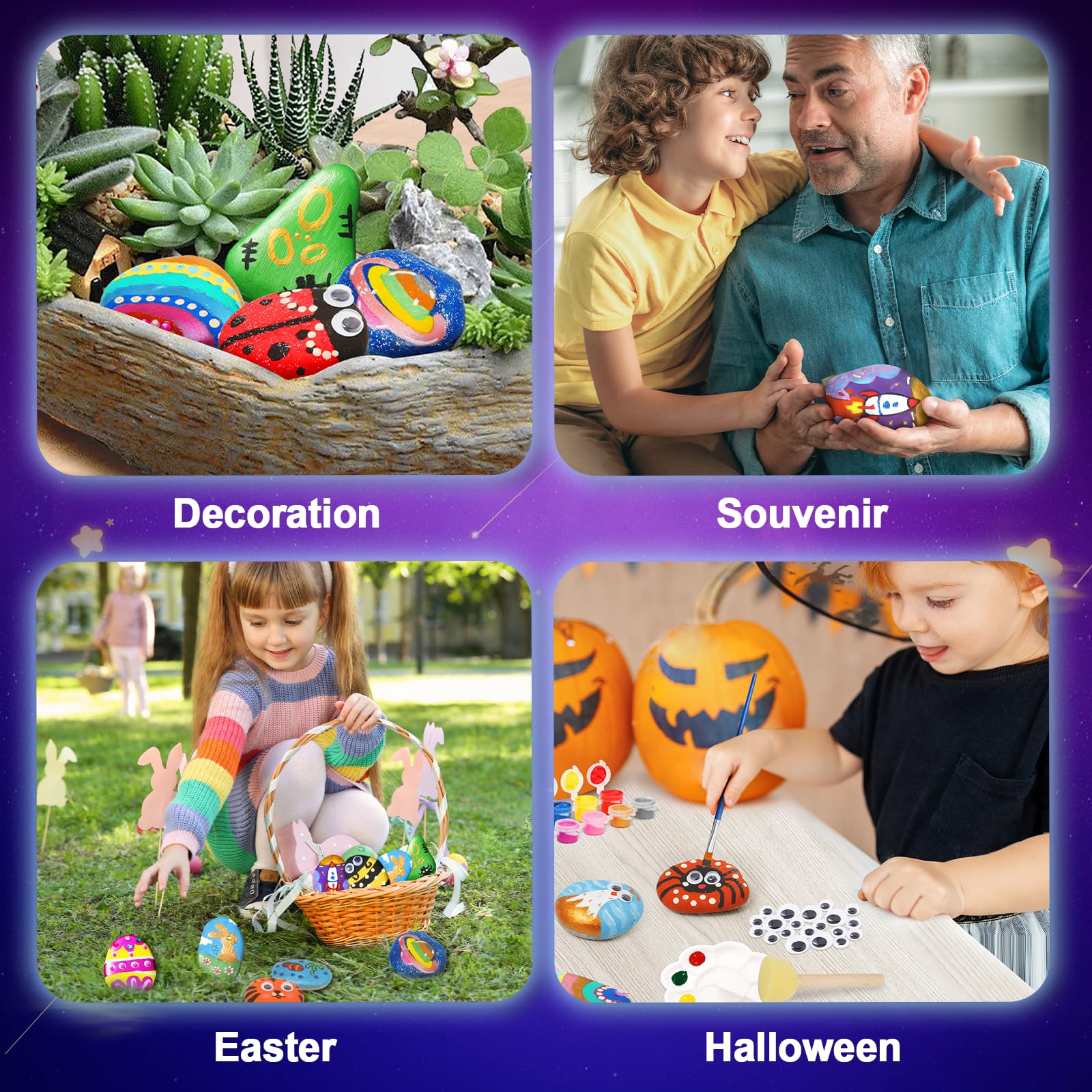 Toidgy instruction manual guides simple, confident rock painting projects.
