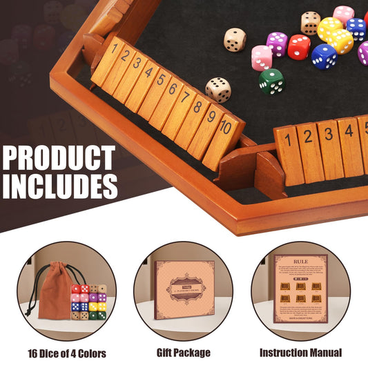 Toidgy Shut The Box 16 dice ready for quick rounds and fast fun