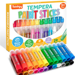 Toidgy Tempera Paint Sticks in 24 colors for vibrant classroom art projects.