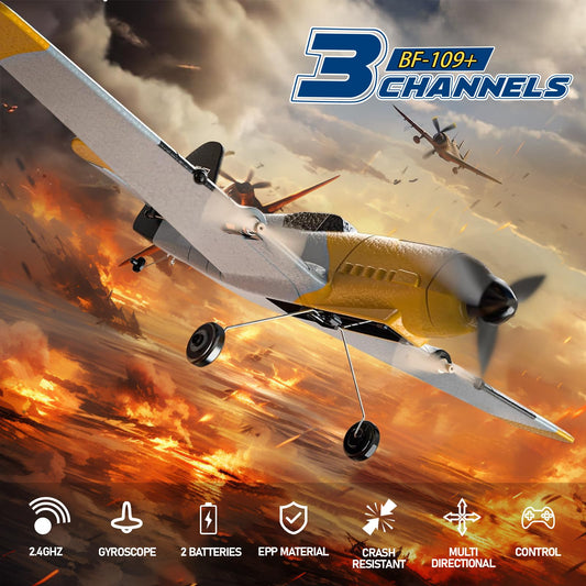 Toileum RC Plane with 6-axis gyro for stable, predictable control.
