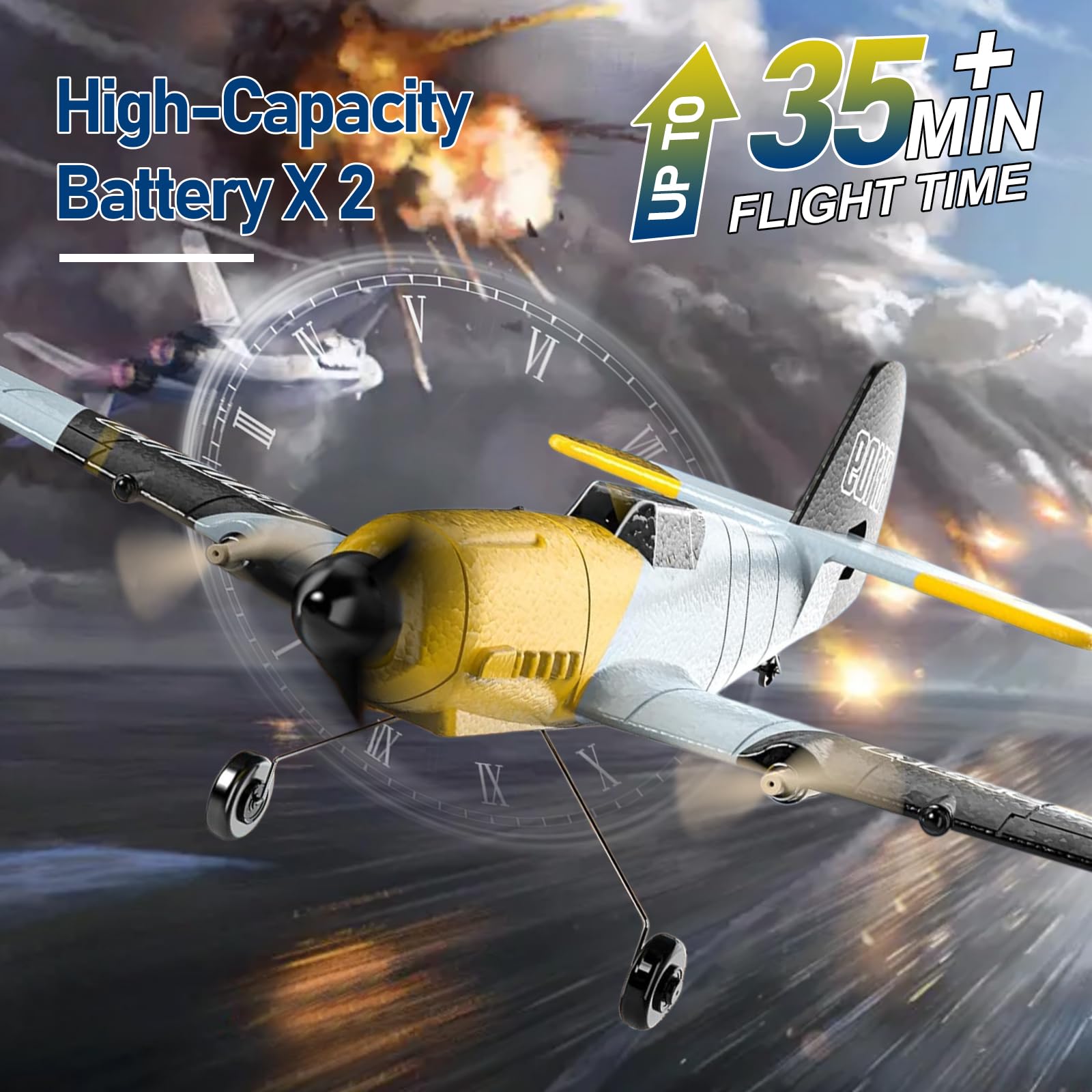 Toileum RC Plane dual motors provide steady power during takeoffs.