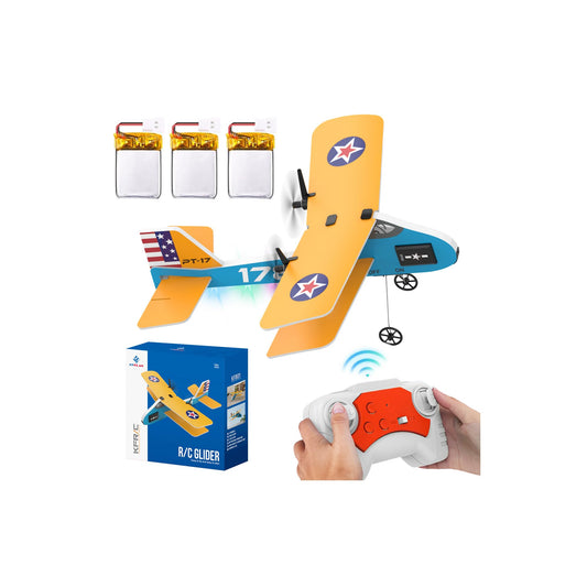 Toileum RC Plane with gyro offers smooth backyard flights and stable control.