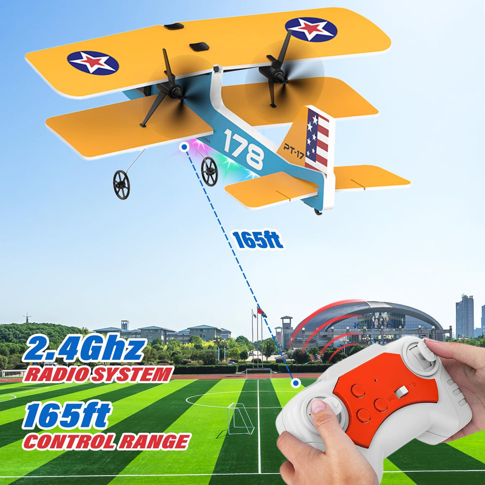 Toileum RC Plane includes three LiPo batteries for extended sessions.