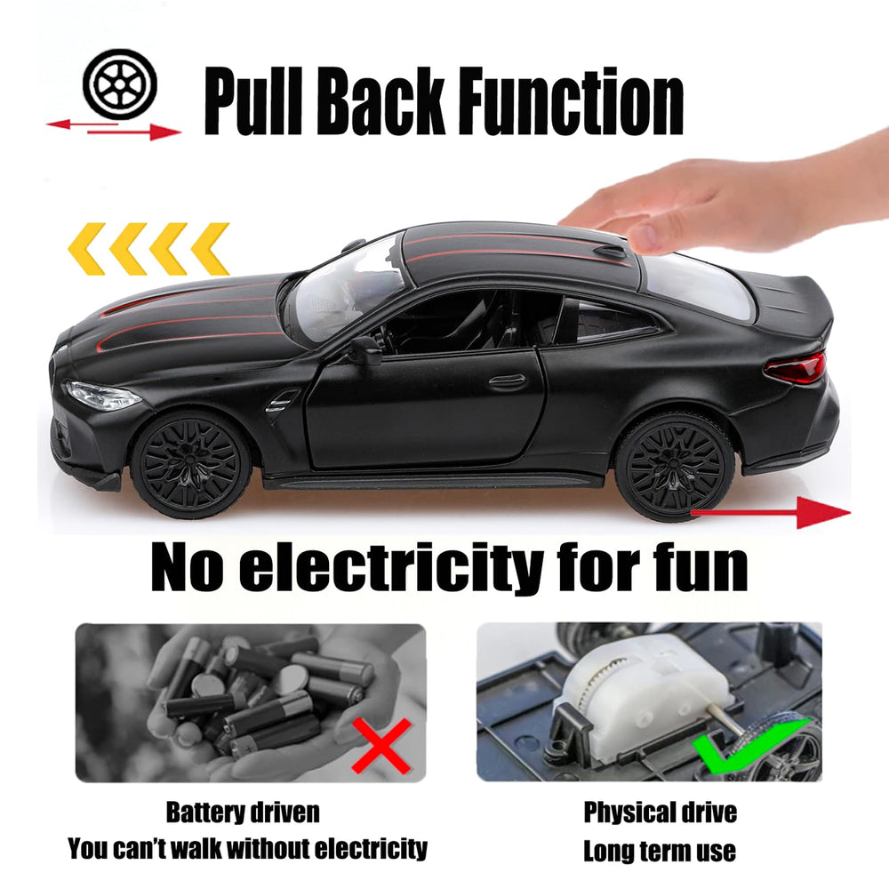 TOKAXI BMW M4 diecast with opening doors for interactive exploration.