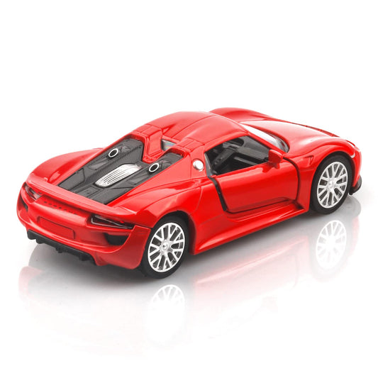 TOKAXI Porsche 918 Spyde front angle demonstrates detailed exterior and sturdy construction.