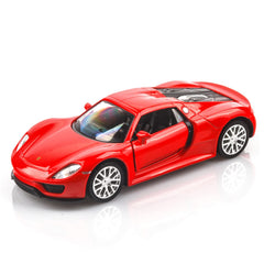 TOKAXI Porsche 918 Spyde red side view highlights durable die-cast build for hours of play.