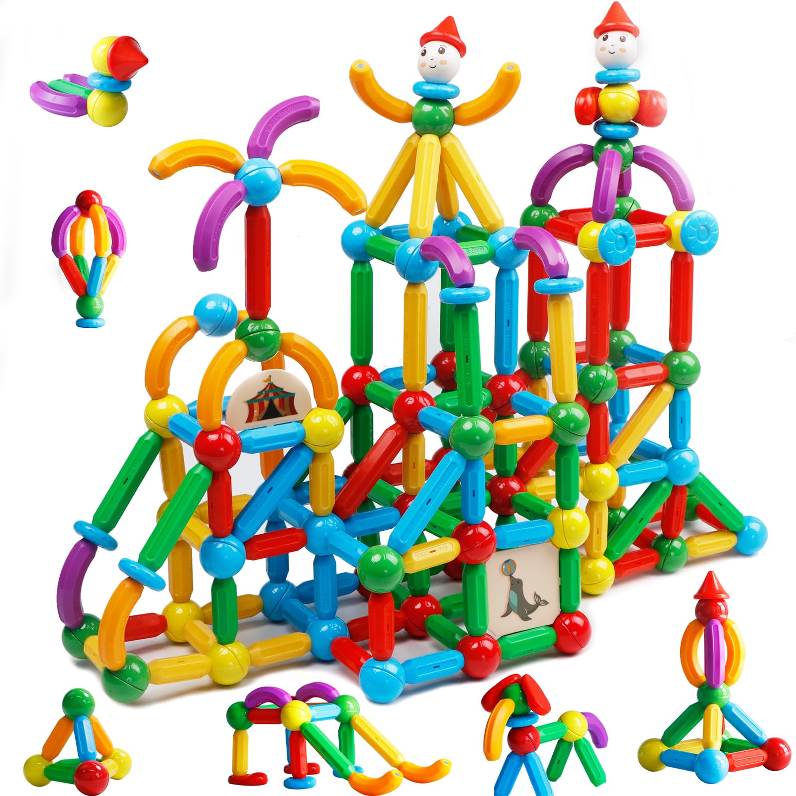 TOKBLOK magnetic building sticks and balls for open-ended STEM play that boosts spatial awareness