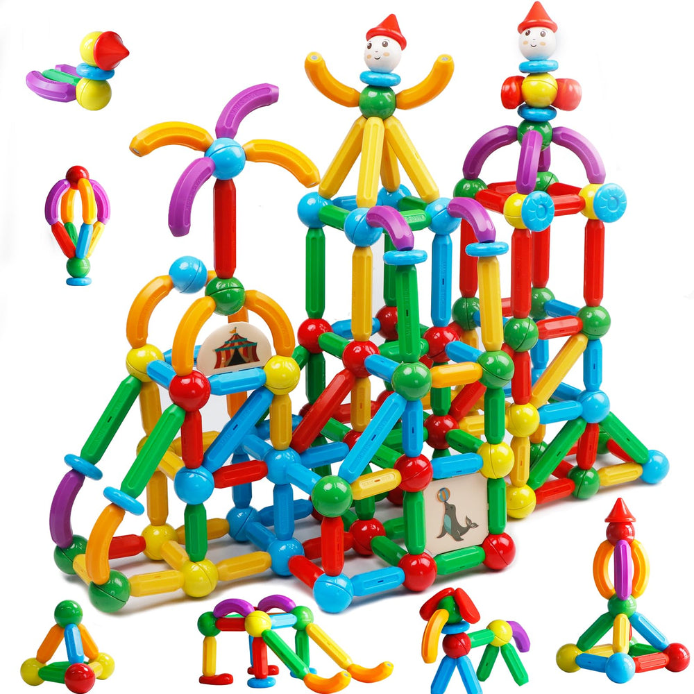 TOKBLOK magnetic building sticks and balls for open-ended STEM play that boosts spatial awareness