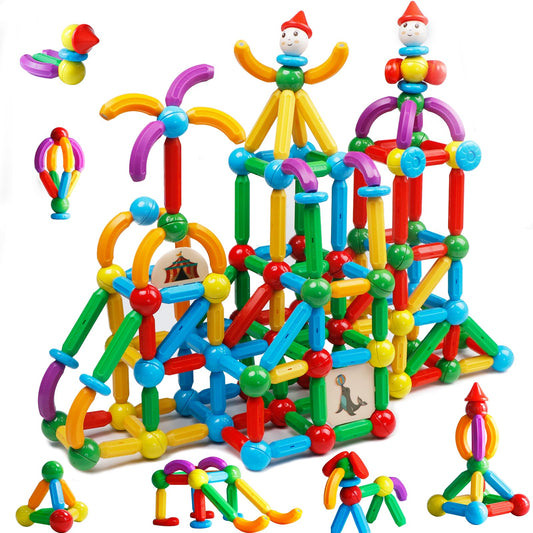 TOKBLOK magnetic building sticks and balls for open-ended STEM play that boosts spatial awareness