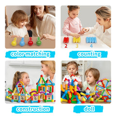 TOKBLOK magnetic sticks forming cars and houses encourages 3D creativity