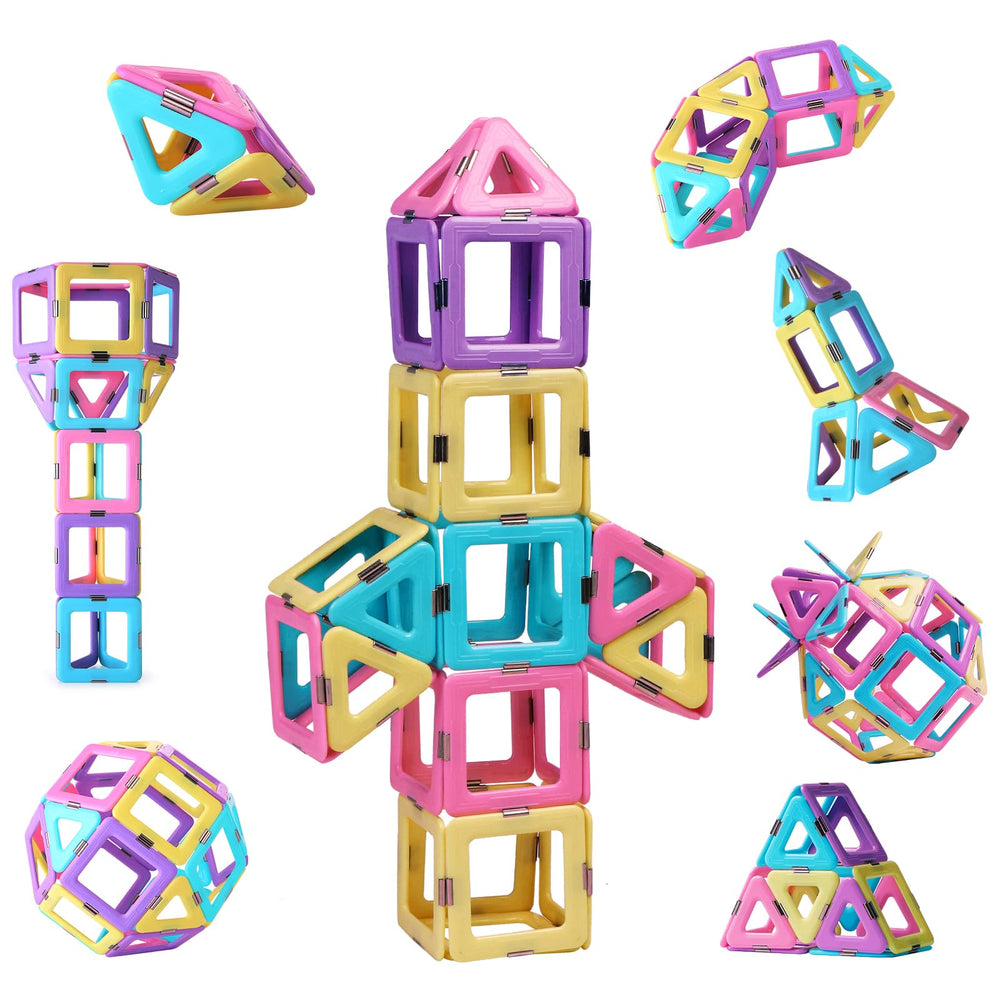 TOKBLOK pastel magnetic tiles inspire colorful building and spatial awareness