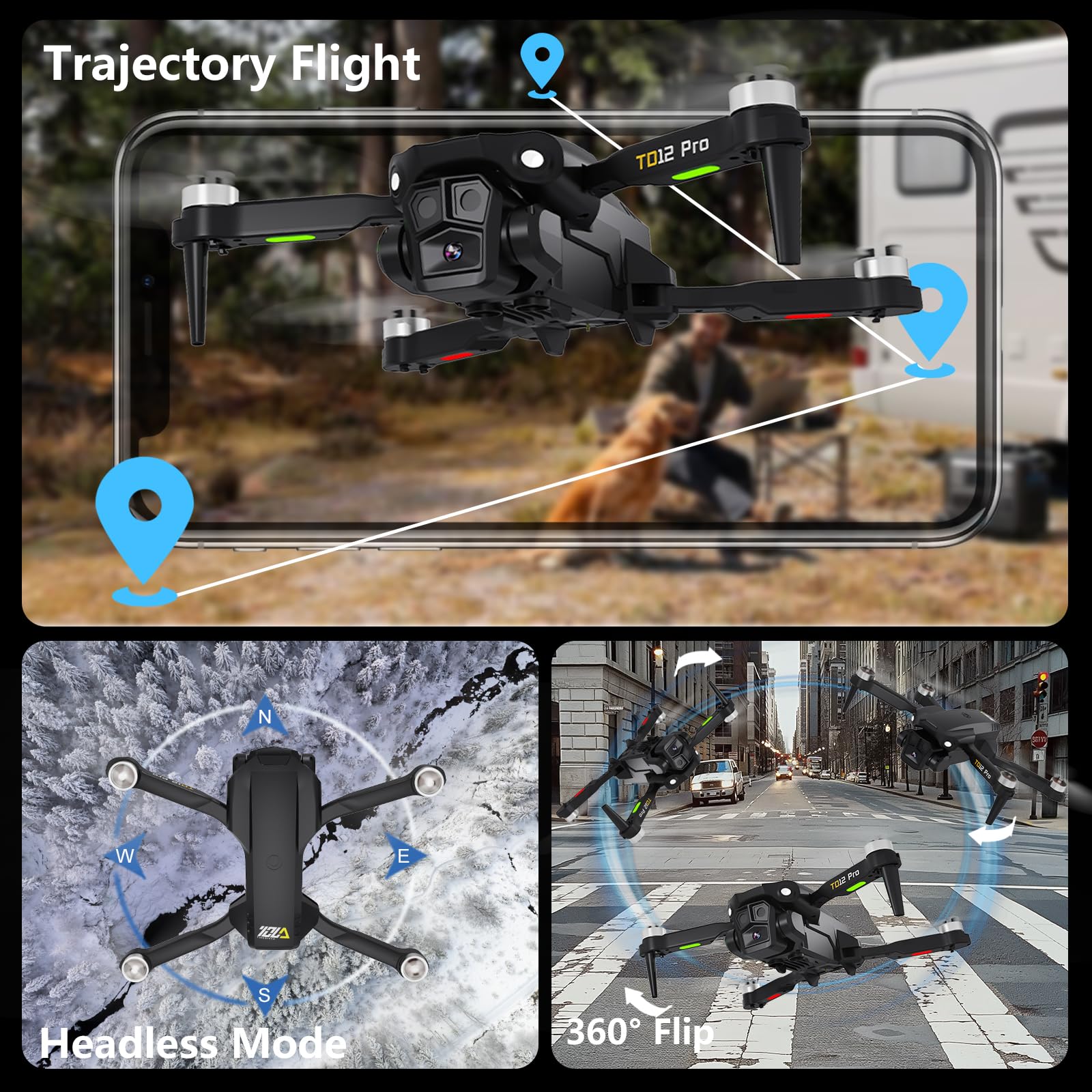 Toladrone TD12Pro three speed modes for beginners to advanced pilots.