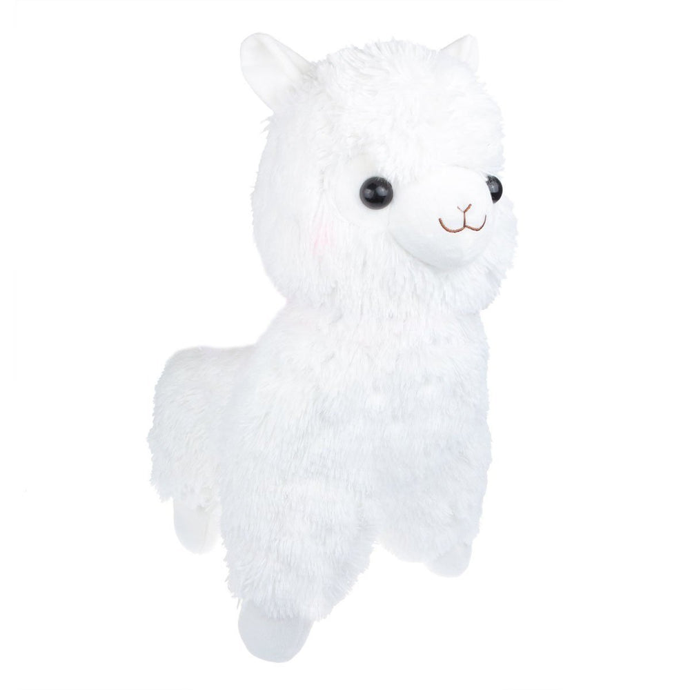 Tollion Cuddly white alpaca toy front view, perfect for comforting playtime.