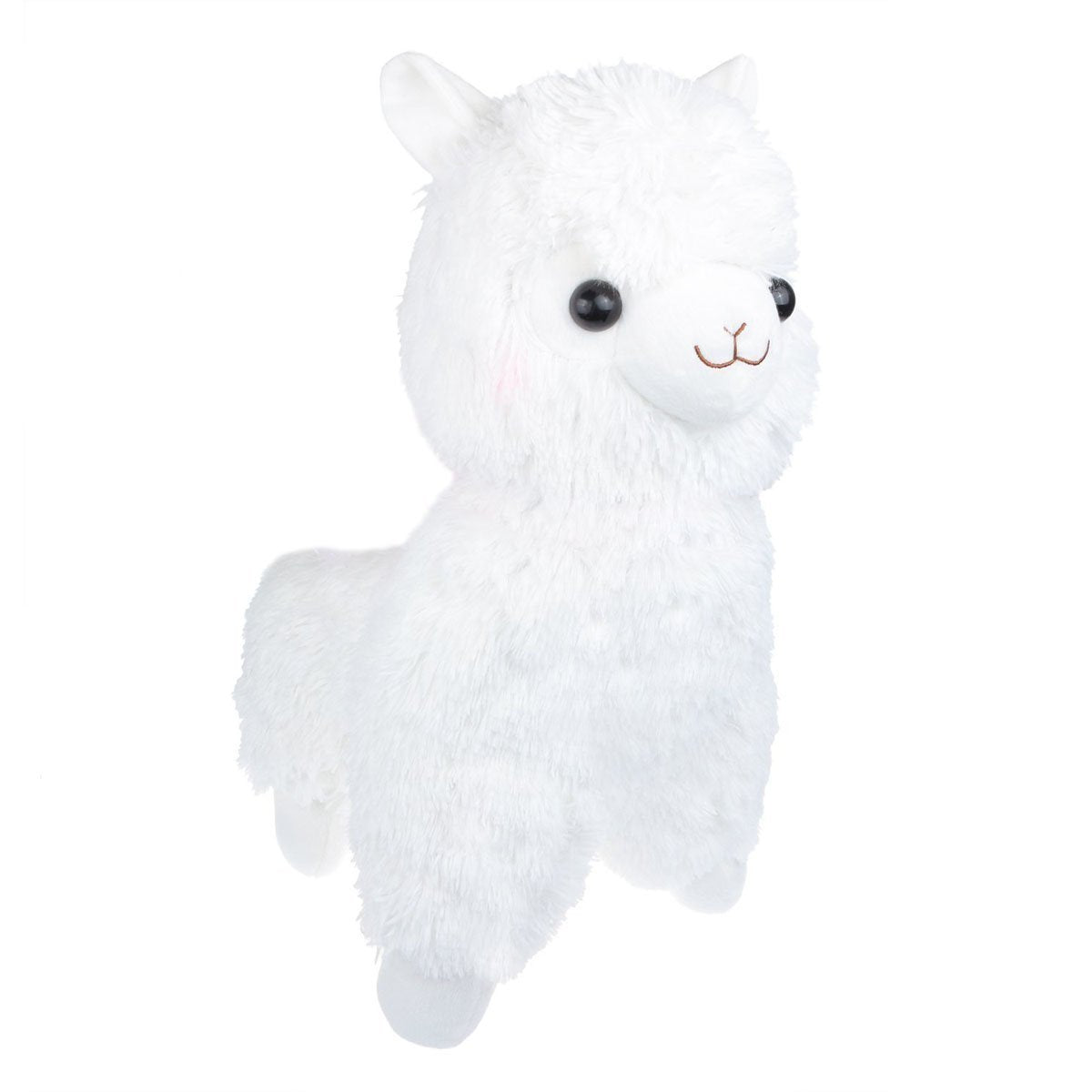 Tollion Cuddly white alpaca toy front view, perfect for comforting playtime.