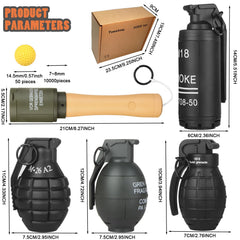 Tomatong packaged grenade set highlighting compact, portable design.