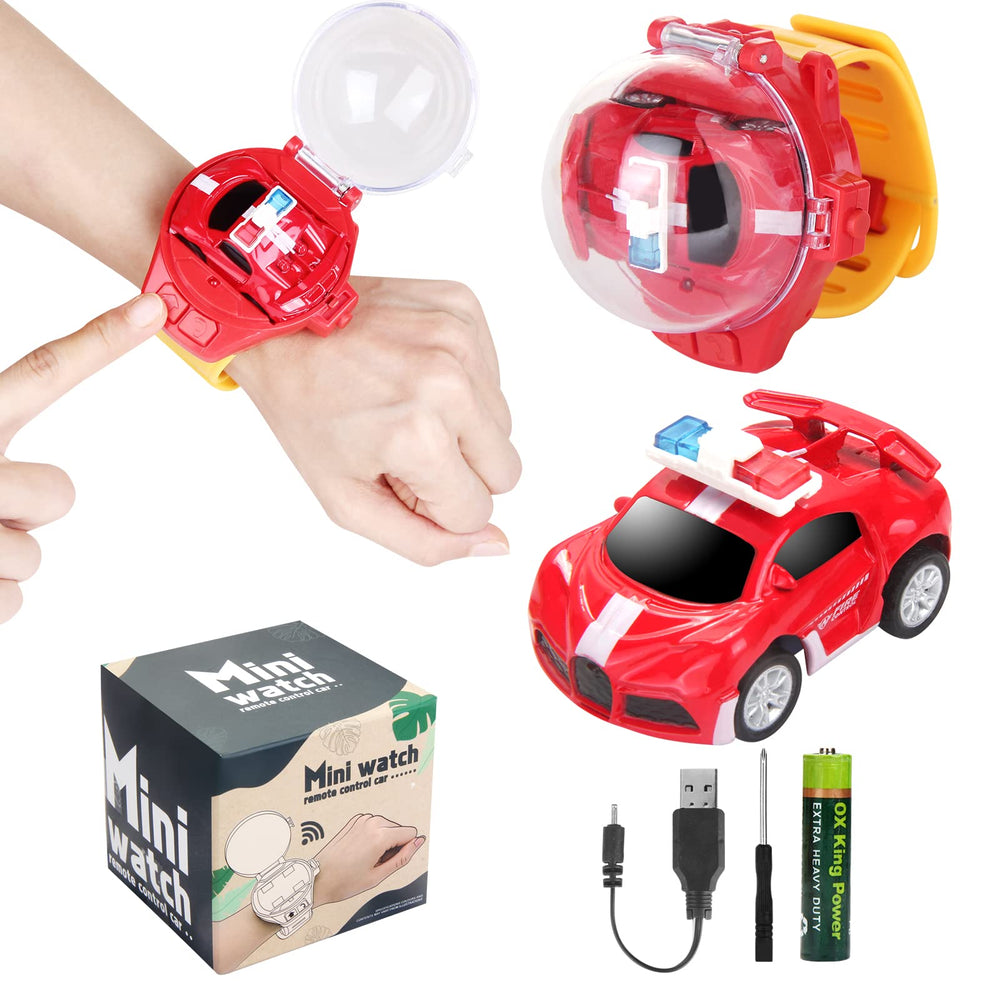 Tomatong RC Watch Car with LED light for kids' play and night visibility