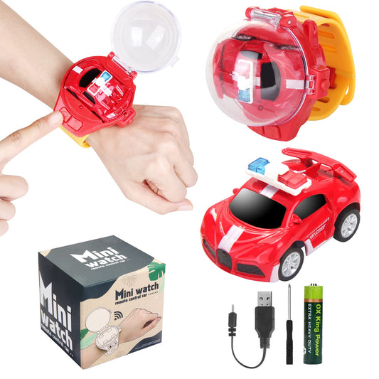 Tomatong RC Watch Car with LED light for kids' play and night visibility