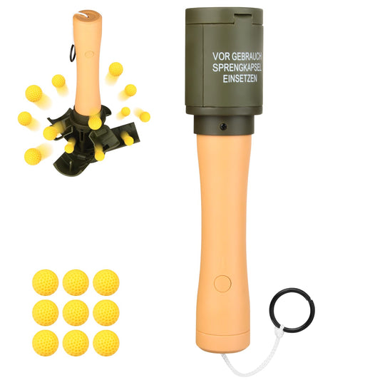 Tomatong toy hand grenade front view for action gameplay and quick reloading.