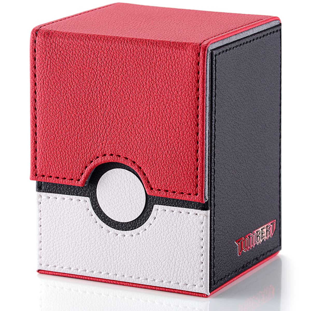 Tombert 150+ deck box front view in red and white, stylish storage.