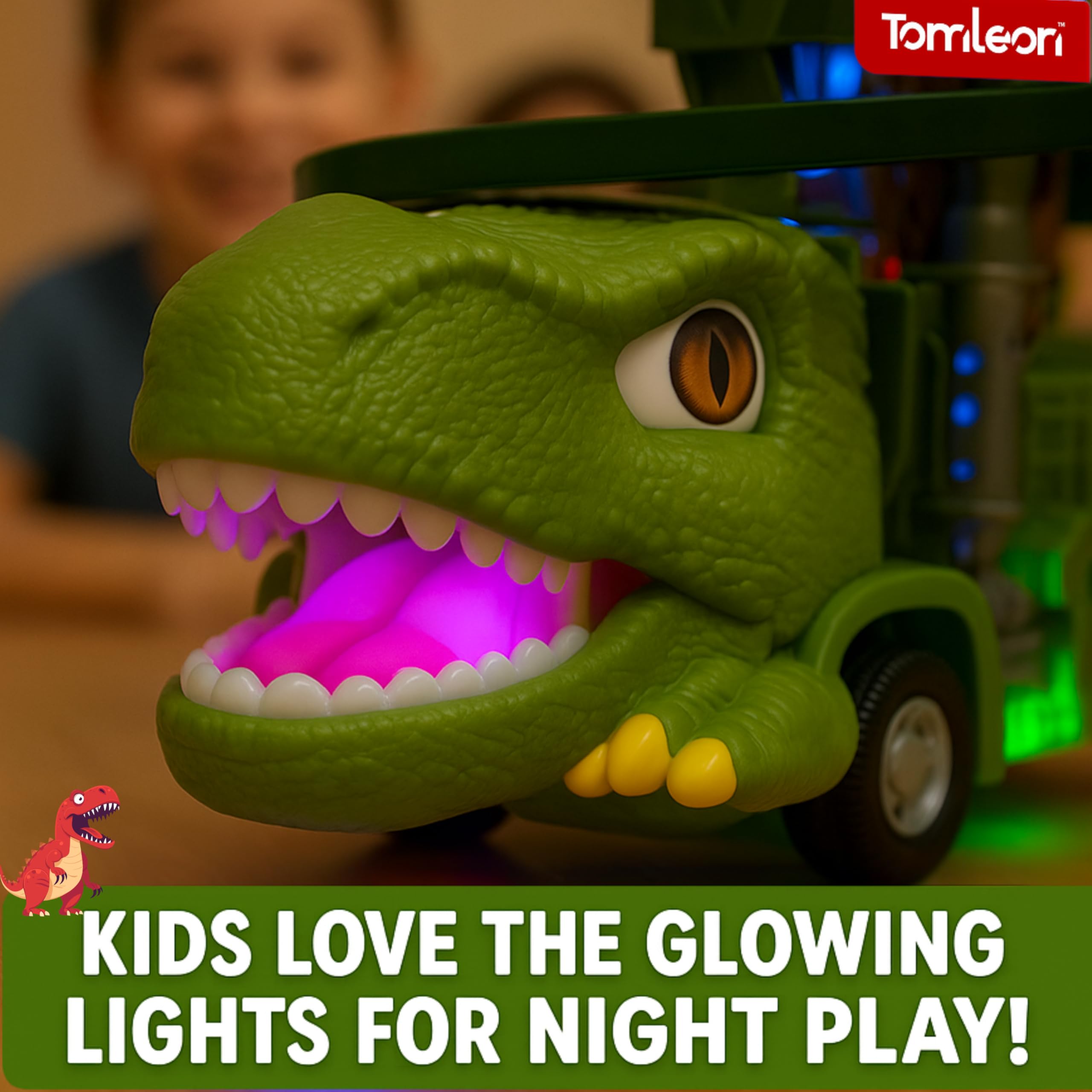 TOMLEON Dinosaur Truck ideal gift for ages 3 and up.
