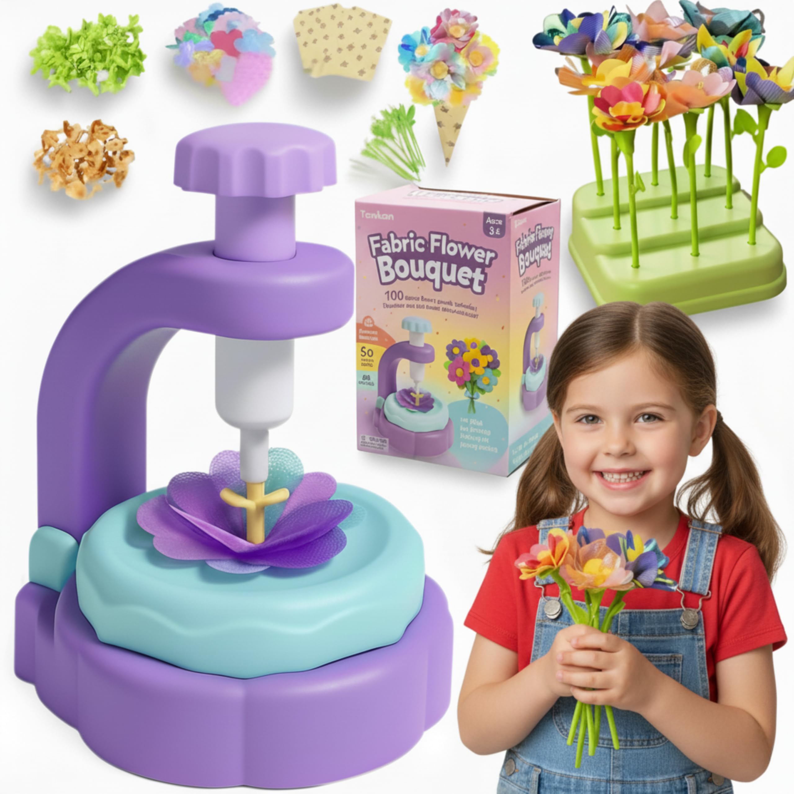 TOMLEON fabric flower petals for endless reusable blooms and craft play