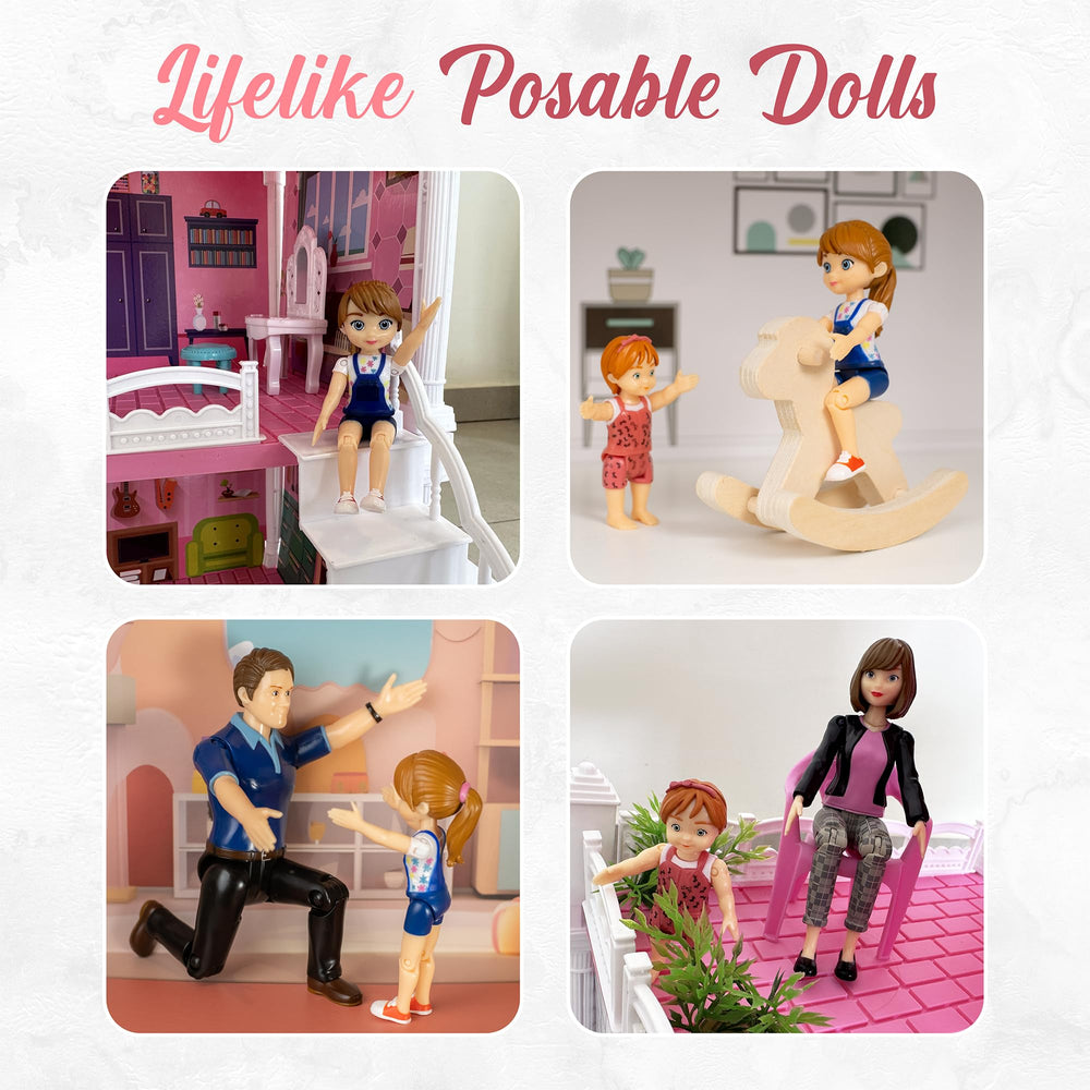 TOMLEON family toddler poseable doll supports gentle pretend play.