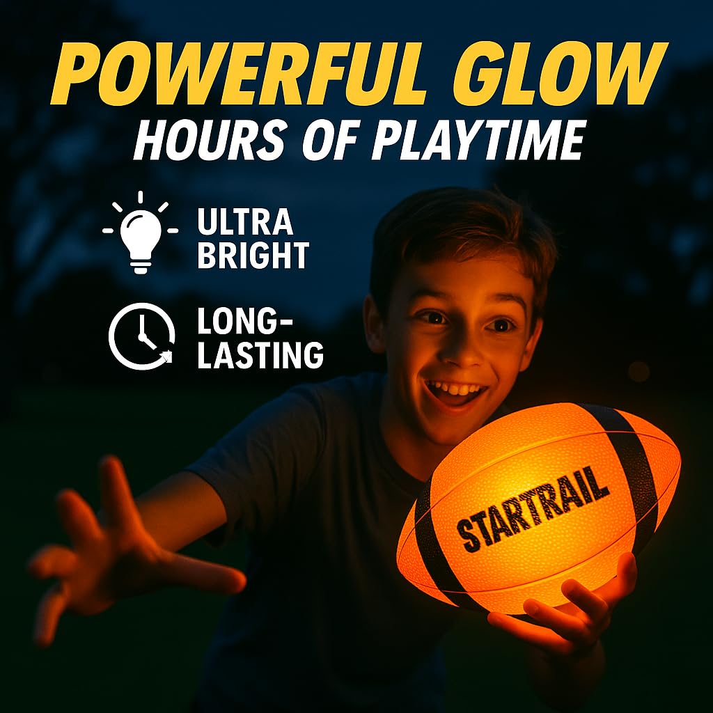 TOMLEON Glow Football with three extra batteries for longer glow