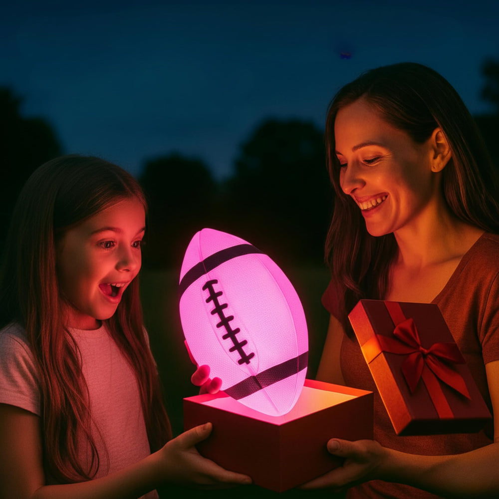 TOMLEON glow football night outdoor play ideal for camping and beach games