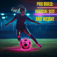 TOMLEON Glow Soccer Ball suitable for indoor and outdoor use