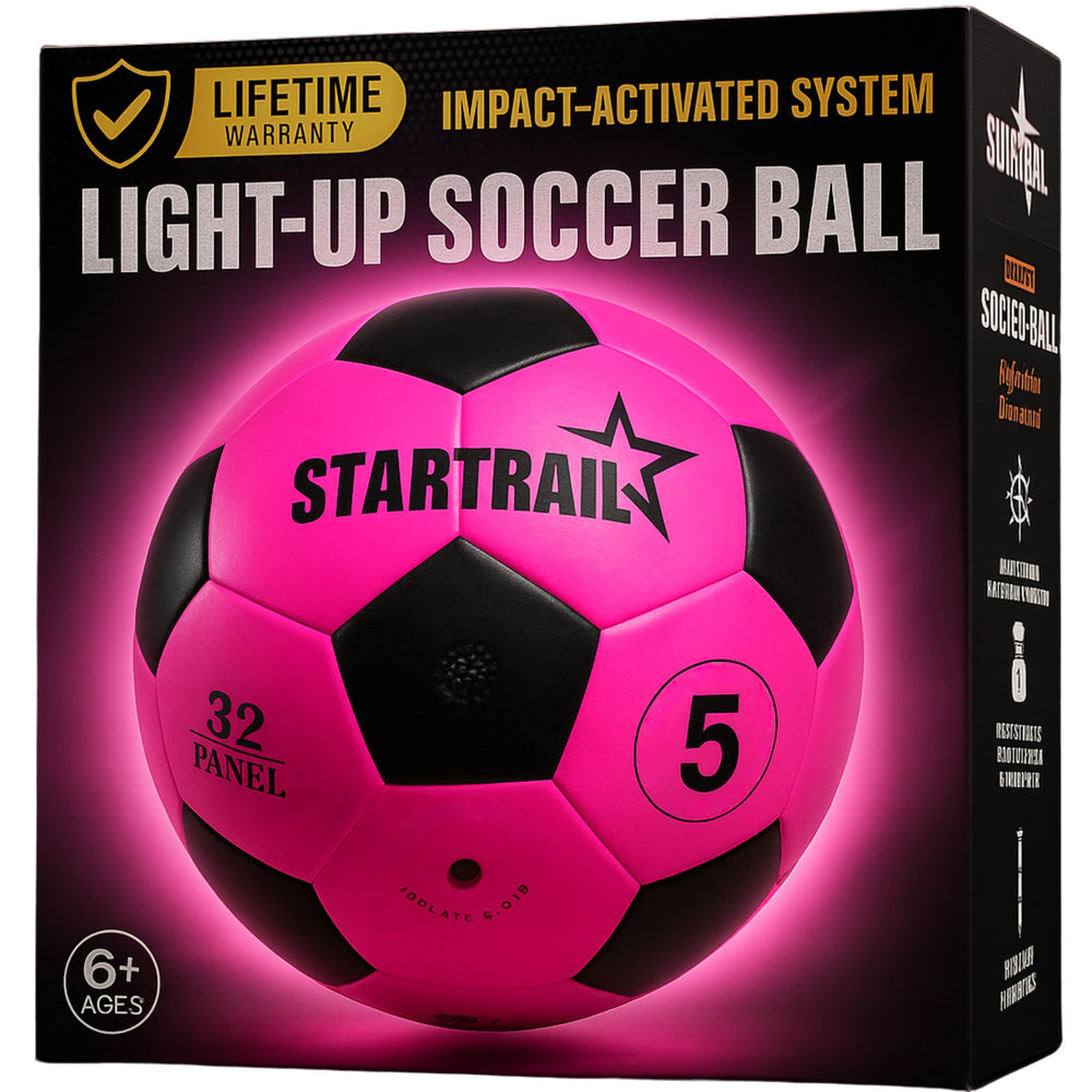 TOMLEON Glow Soccer Ball with dual LED lights for nighttime outdoor play