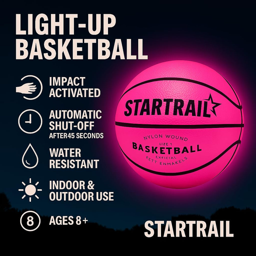 TOMLEON LED ball official size seven supports authentic feel after dark.