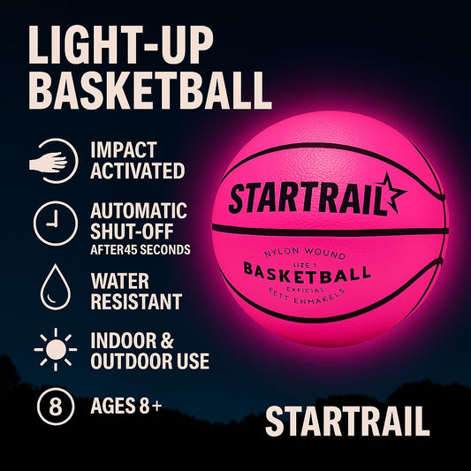 TOMLEON LED ball official size seven supports authentic feel after dark.