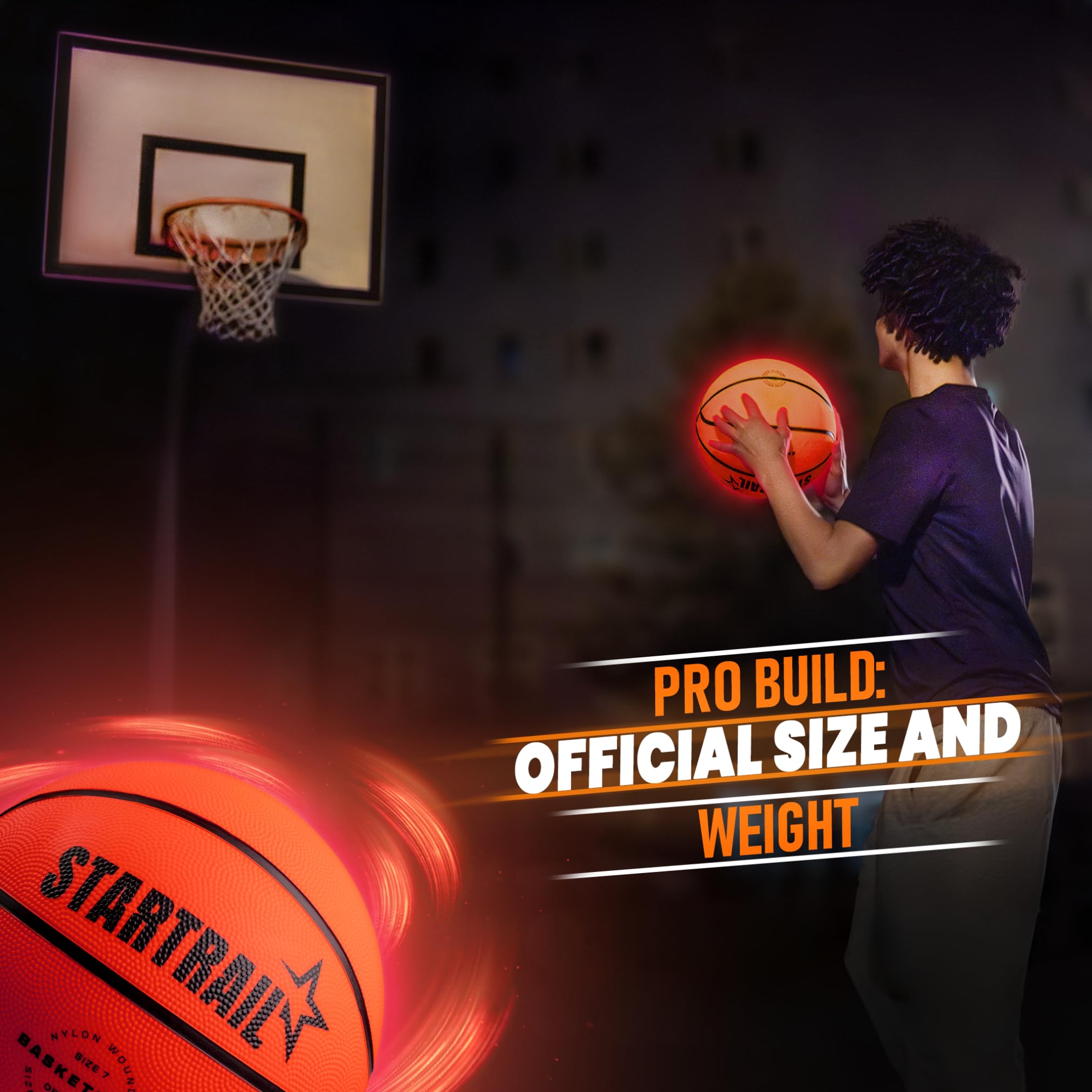 TOMLEON light-up basketball glow effect close-up highlights design