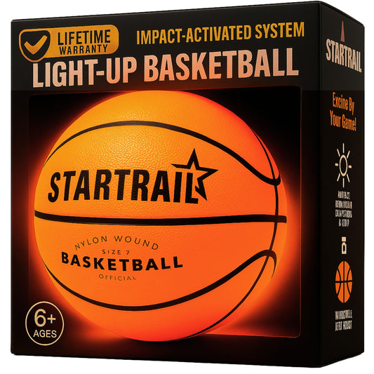 TOMLEON light-up basketball glows for nighttime play sessions