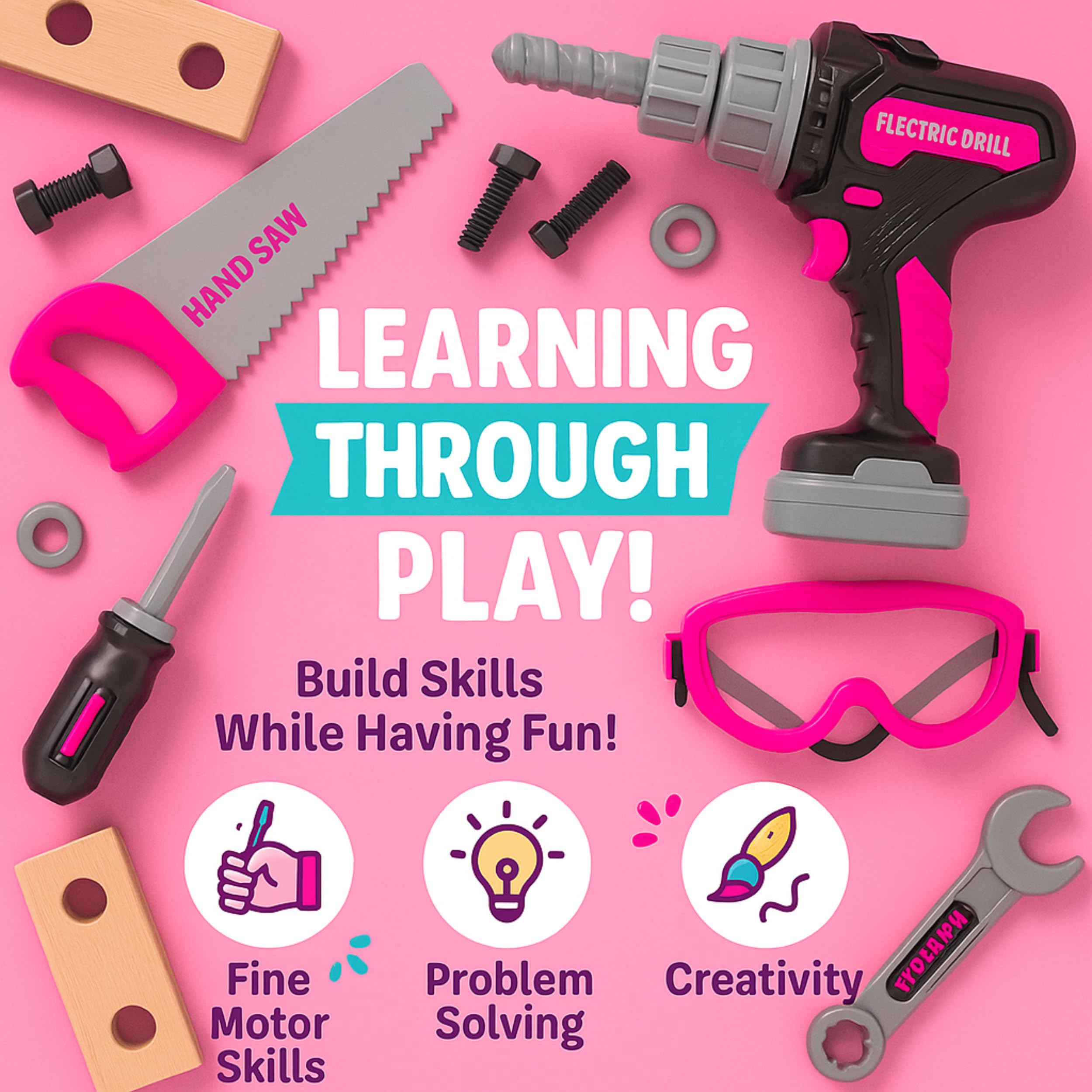TOMLEON protective mask keeps young builders comfortable during play.