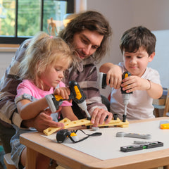 TOMLEON safety glasses provide clear eye protection during play.