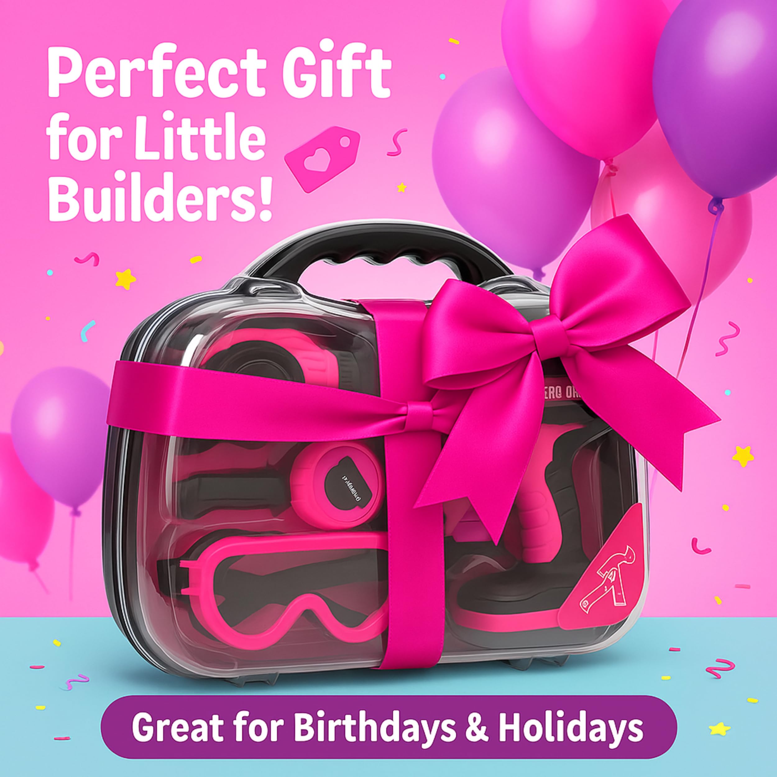 TOMLEON safety goggles protect eyes during pretend projects.