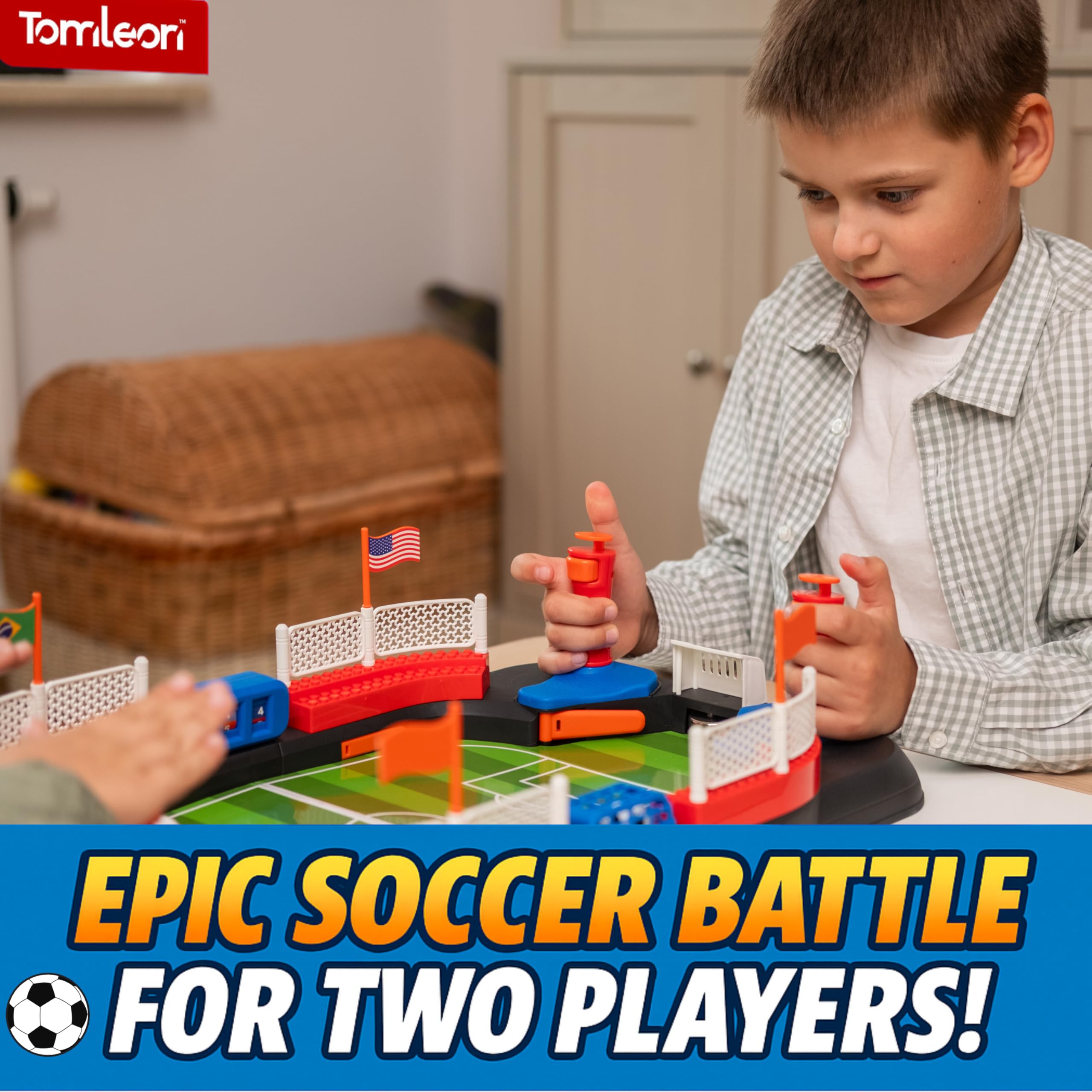 TOMLEON table soccer game joysticks provide smooth player control during matches.